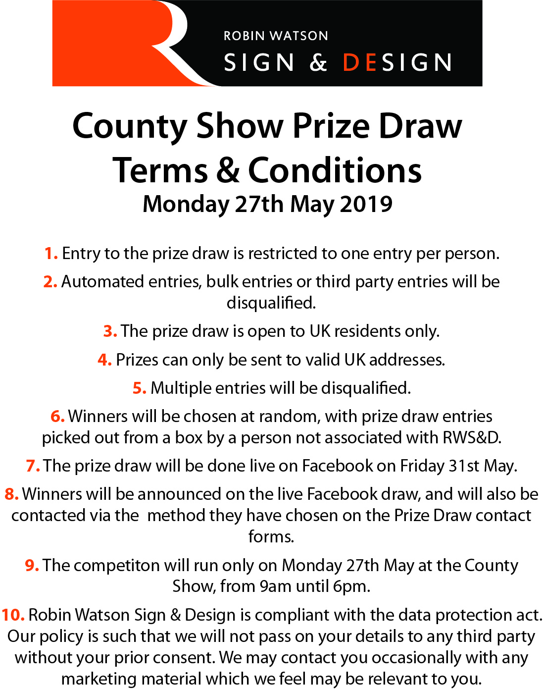 Prize Draw T&Cs